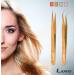 LIVINO Straight Eyelash Extension Tweezers - Set of 2 Stainless Steel Tweezers with Curved Tip | Gold Eyelash Nipper for Extensions - Buy Online on GoSupps.com