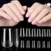 504 pieces of artificial nails 12 sizes half-matted flat square shape artificial nails to stick invisible armor full-surface print nails Short nail tip set for manicure nail art 1 piece (504 pack) 504-piece range