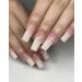 120 Pcs Glossy Square Ombre Press On Nails - Long Length Pink Gradient Fake Nails for Women & Girls | Full Cover Acrylic Nail Tips - Buy Online on GoSupps.com