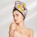 Hair Towel Wrap - Quick Drying Hair Turban with Button | Vintage Butterflies Design - Buy Online on GoSupps.com