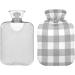 Grey Buffalo Plaid Hot Water Bottle with Cover - 2L Pain Relief & Arthritis Heating Bag - International Shipping Available - Buy Online on GoSupps.com
