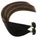 UGEAT balayage real hair extensions - Black to Chocolate Brown & Strawberry Blond U Tip | 55 cm 50g 50 pcs - Long-lasting Quality | International Shipping - Buy Online on GoSupps.com