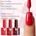 Red Gel Nail Polish Set Burgundy Dark Red Nail Varnish Sets Rose Red Autumn UV/LED Nail Lamp Soak off Nail Art Manicure Gel Nail Polish Kit for Christmas Salon DIY at Home - Buy Online on GoSupps.com