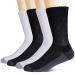 +MD 4 Pairs Mens Non-Binding Moisture Wicking Cushion Bamboo Crew Diabetic Socks with Seamless Toe Black&White 10-13 Black/White(4pairs) 10-13