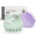 Aimike scalp massage brush shampoo brush with soft silicone head massage brush for peeling and stimulate hair growth reduces dandruff scalp massager for wet & dry hair hair brush green and lilac