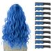 10 Pcs Hair Chalk for Kids Girls Gifts MSDADA Temporary Bright Hair Chalk Comb for Kids Girls Age 6 7 8 9 10-12+ Washable Coloured Hairspray for Birthday Children's Day Party Cosplay DIY(Blue)