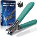 Nail clipper toenail clippers for thick nails nail cutters with glass nail files high -performance stainless steel fingernail snaps for men women seniors green