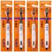 Zumaha loose toothbrush with medium-hard bristles hand toothbrush with ergonomic handle design 4-pack travel toothbrush for men and women clean