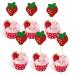 Rainlemon Strawberry Cupcake Topper Baby Girl Berry Theme Birthday Party Cake Decoration