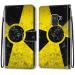 Nadoli mobile phone case leather for Samsung Galaxy A8 2018 colorful painted black yellow characters carrying box card compartment magnet stand protective case wallet leather bag pocket case case samsung galaxy a8 2018 black yellow characters