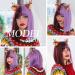 OUFEI half-purple half-wine red Bob Wig With Bangs Short Straight Wig For Women Synthetic Hair Wigs for Daily Party Cosplay Wear - Buy Online on GoSupps.com