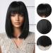 Testar 14-Inch Short Black Bob Wig for Women - Heat-Resistant Synthetic Hair with Ponytail - Natural Look - Buy Online on GoSupps.com