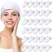 30 Pack Spa Headband Spa Facial Headband Spa Headband Bulk for Washing Face Makeup Headband for Shower Bath Sport Wrap Girls Headband Polyester Adjustable Towel with Hook and Loop Non Slip(White)