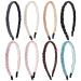 FASOTY 8 Pieces Beaded Headband Non Slip Colorful Headbands for Women Girls Hair Accessories Thin Hair Hoop Fashion  8 Colors (1.2cm/0.5 inch)