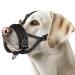 Eyin muzzle for large dogs adjustable reflective nylon muzzle for dogs with a connecting belt dogs can pant and drink prevent biting barking and chewing (black l) l black