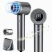 Hair Dryer 110 000 RPM High Speed Blow Dryer for Fast Drying Negative Ionic Hair Dryer for Hair Care HD Display 360 Rotating Magnetic Nozzle Low Noise Hair Dryer for Home and Travel Bright Gray