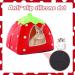 Kuoser Small Animal Winter House | Non-Slip Strawberry Hedgehog Bed | Removable Pad | Guinea Pig, Hamster, Chinchilla, Ferret, Rabbit House - Buy Online on GoSupps.com