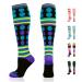 NEWZILL Medical Compression Socks for Women and Men Circulation 20-30 mmHg Compression Stockings for Running Nursing Travel Large-X-Large Swag Purple