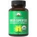 Organic Super Greens 150 Capsules - Green Juice Superfood Supplement with 25 All Natural Organic Ingredients. Max Energy and Detox Super Food Pills with Spirulina, Spinach, Kale, Turmeric, Probiotics