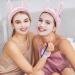 WHAVEL 3PCS Spa Headband Set - Cute Bunny Ears Design for Makeup and Facial Care - Pink - Buy Online on GoSupps.com