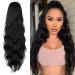 Allyreetress Drawstring Ponytail Extension Long Body Wavy Black Ponytail Extension for Women Synthetic Ponytail Hair Extension Clip in 26 Inch Fluffy Hairpiece for Daily Use (Black) 26 Inch Black