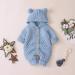 Baby Knitted Hooded Romper Bodysuit | Long Sleeve Onesie Jumpsuit 12-18 Months Light Blue-Hairball - Buy Online on GoSupps.com