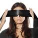 FRESHME Satin Sleep Mask - Comfortable Eye Mask Blindfold for Women Men Soft Adjustable Blackout Eye Cover Shade for Night Sleeping Travel Meditation Pure Black Valentine's Day Gift 160cm/63in 1pc-upgrade-black