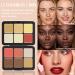 12 Colors Cream Makeup Palette for Cheeks - Blush Contour Concealer & Highlighter - Waterproof & Long-Lasting with Brush - Multi-functional Face Palette (Set #05 - Buy Online on GoSupps.com