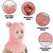 Fadcaer Kids Winter Hat Hooded Scarf Set with Double Pom Pom, Earflap Beanies Caps for 2-5 Years Old Girls Boys - Pink - Buy Online on GoSupps.com