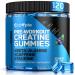 Pre Workout Gummies for Men & Women, PreWorkout with Creatine Monohydrate, Beta-Alanine,Taurine for Strength & Endurance, Energy Chews, Sugar-Free, Vegan, 120 Gummies, Blueberry Flavor Blueberry-A