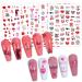 JMEOWIO 12 Sheets Valentines Day Heart Nail Art Stickers Decals Self-Adhesive Colorful Cute Nail Supplies Nail Art Design Decoration Accessories - Buy Online on GoSupps.com