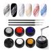 6 Colors Spider Gel XOINLLA Painting Elastic Drawing Spider Gel Soak off UV LED Gel Polish Drawing Nail Gel for Line DIY Nail Art Manicure with Draw Brush