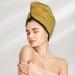 Gold Shiny Microfiber Hair Towel - Super Absorbent Coral Velvet Wrap for Women | Quick Dry Cap for Long & Curly Hair - Buy Online on GoSupps.com