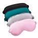 D Sleep Mask 4 Pcs Silk Sleep Eye Mask Blocks Light Reduces Soft Satin Eye Covers Eyeshade Blackout Eye Mask with Elastic Strap Suitable for Sleeping Travel Nap Women Men (4 Colors) Color1