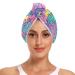 Abstract Colorful Robots Hair Towel 2 Pack Super Absorbent Hair Drying Towel Quick Dry Hair Turbans Head Towel with Button Twisty Wrap for Women Girls