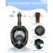 Greatever G2 Full Face Snorkel Mask | Foldable 180 Panoramic View, Camera Mount | Anti-Leak & Anti-Fog | Safe Breathing | Kids & Adult (Black, Large) - Buy Online on GoSupps.com