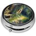 Portable Metal Pill Box | Oil Painting Old House Design | Mini 3-Compartment Travel Case for Small Pills - Buy Online on GoSupps.com