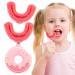 U-shaped toothbrush for children soft children's toothbrush for 360 -Grundic cleaning silicone-donut toothbrush for small children from 2 8 years (m pink) 1 piece (1 Pack) rose