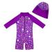 upandfast Baby Girl One Piece Swimwear Suits with Sun Hat Toddler Swimsuits UPF 50+ Sun Protection 2-3 Years Purple