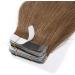18" Tape in Hair Extensions 100% Real Human Hair Skin Weft Remy Hair Extensions 20 pieces 50g Natural Straight 06# Light Brown - Buy Online on GoSupps.com