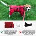 Minezi High Collar Waterproof Dog Raincoat Set - Reflective Strips Zippers Red XXXL (Back Length: 56-59cm) - Perfect for All Dog Types - Buy Online on GoSupps.com