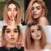 Buy Serenewewig 35.6 cm Short Bob Wig - Ombre-Rose Gold Synthetic Lace Front for Women | Pastel Pink Heating Adhesive | Perfect Bob Haircut - Buy Online on GoSupps.com