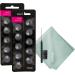 Oticon Minifit Open 8mm Dome Piece Bundled with Puget SoundLabs Hearing Aid Cleaning Brush, Vent Cleaning Tool, and Microfiber Cleaning Cloth (2 Packs) (20 Domes)