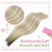 Youngsee Real Hair Extensions Tape Ombre 55cm - Ash Blond Balayage & Platin Blond Remy Tape Ins (20 Pcs 50g) - Premium Quality Hair Extensions - Buy Online on GoSupps.com