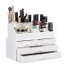Relaxdays make-up organizer small 2-part make-up storage acrylic with lipstick holder and 4 drawers white 19 x 24 x 13.5 cm
