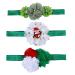 Lurrose 3pcs Baby Girls Floral Headbands Christmas Santa Cloth Elastic Hair Band for Girls Newborn Infant Toddlers Kids Child Hair Accessories Green