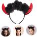 CRILSTYLEO Rose Headband Demon Hairband Demon Horns Headband Devil Ears Headband Demon Headpiece Devil Costume Halloween Party Favor Devil Headpiece Devil Hairband Bright Leather Fabric - Buy Online on GoSupps.com