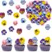 Catelves 60 pieces of tortendeco flower edible pansies edible flowers for cake tortendendeco edible flowers decorative cake cake decoration edible dining paper flowers for cake decoration wedding baby shower tortendeko edible steps
