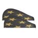 Golden Stars on Black Background Dry Hair Cap 2 Piece Quick Drying Towel Set with Button Headband Super Absorbent Soft & Comfortable
