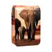 Lipstick Case Leather Lip Gloss Lipstick Organizer with Mirror Mini Lipstick Holder Bag African Grassland Elephant Family X127p9emcs